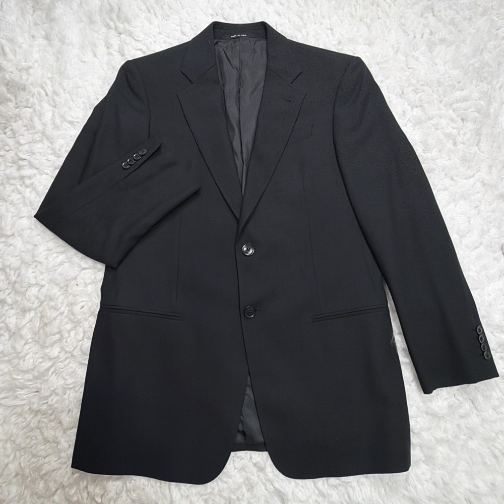GIORGIO ARMANI Made In Italy Vintage Sport Coat Blazer 38R Black Formal Read**